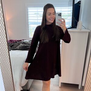 Old Navy Burgundy Turtleneck Swing Dress-Size XL